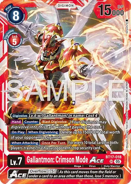 Gallantmon: Crimson Mode Ace [Bt17-018] (Reprint) [Advanced Booster Digimon Generation] 1