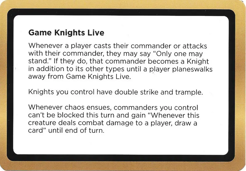 Game Knights Live (Black Lotus Unknown Planechase) [Oversize Cards] 1