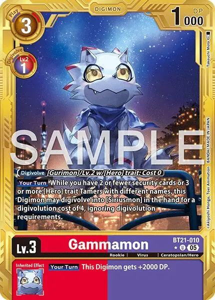 Gammamon [Bt21-010] - Bt21-010 (Gold Border) [Advanced Booster Digimon Generation] 1