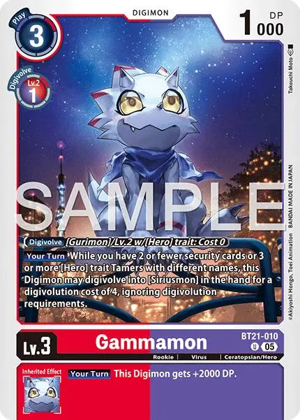 Gammamon [Bt21-010] (Foil Reprint) [Advanced Booster Digimon Generation] 1