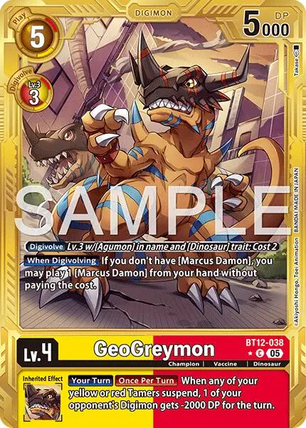 Geogreymon [Bt12-038] - Bt12-038 (Gold Border) [Advanced Booster Digimon Generation] 1
