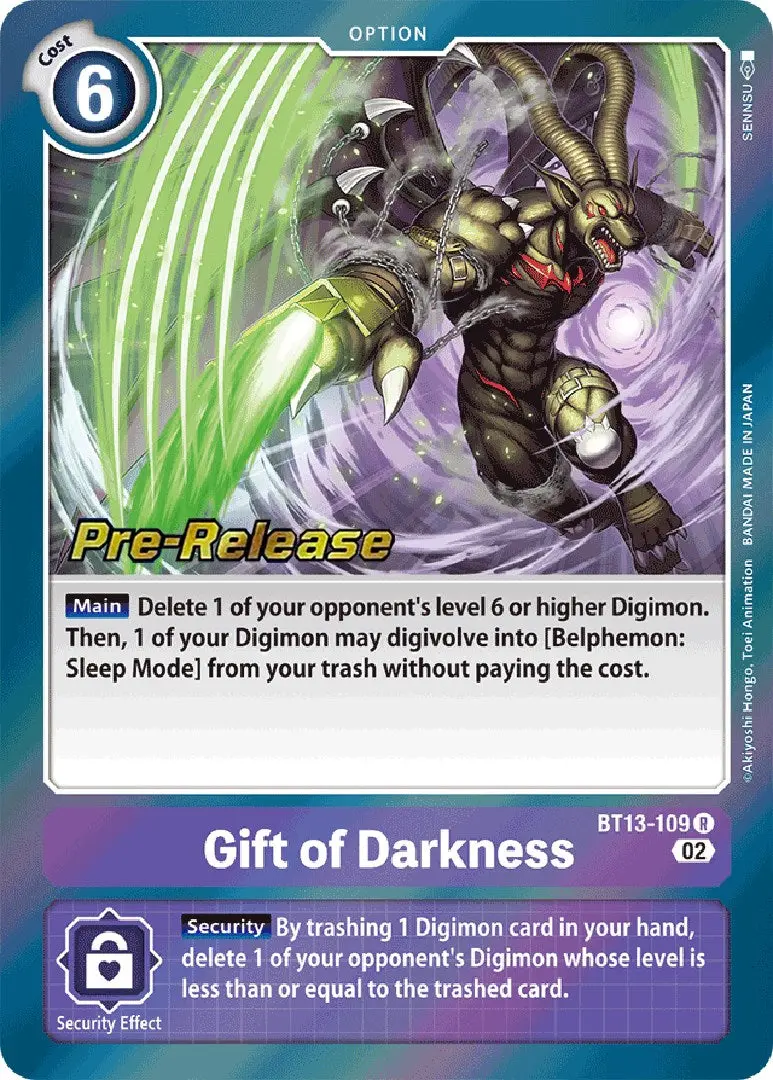 Gift Of Darkness [Bt13-109] [Versus Royal Knights Booster Pre-Release Cards] 1