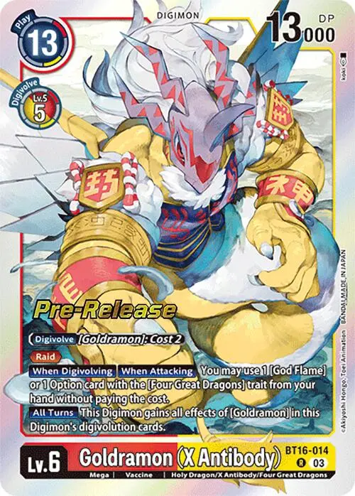 Goldramon (X Antibody) [Bt16-014] [Beginning Observer Pre-Release Promos] 1
