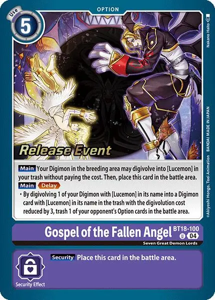 Gospel Of The Fallen Angel [Bt18-100] [Release Special Booster Ver.2.0 Promos] 1