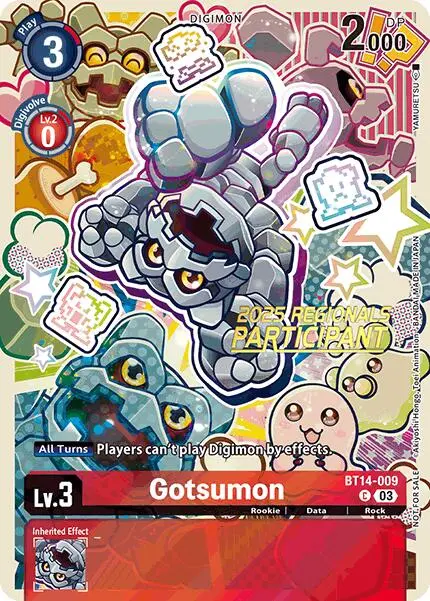 Gotsumon [Bt14-009] (2025 Regionals Participant) [Blast Ace Promos] 1