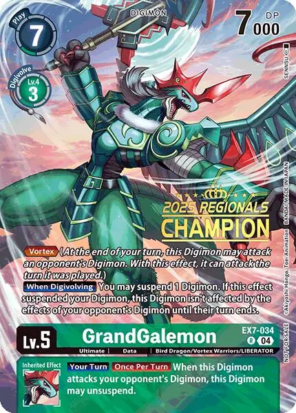 Grandgalemon [Ex7-034] (2025 Regionals Champion) [Digimon Liberator Promos] 1