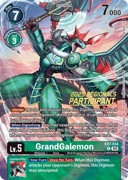 Grandgalemon [Ex7-034] (2025 Regionals Participant) [Digimon Liberator Promos] 1