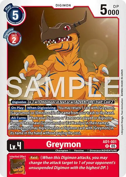 Greymon [Ad1-001] [Advanced Booster Digimon Generation] 1