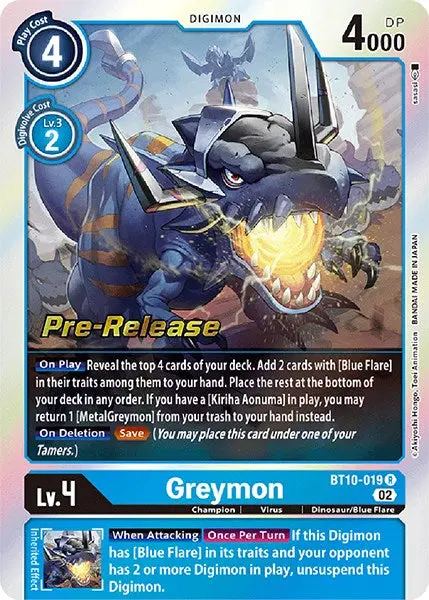 Greymon [Bt10-019] [Xros Encounter Pre-Release Cards] 1
