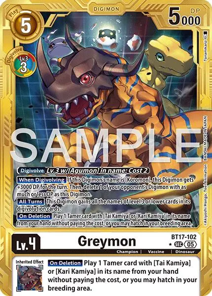 Greymon [Bt17-102] (Alternate Art) [Advanced Booster Digimon Generation] 1