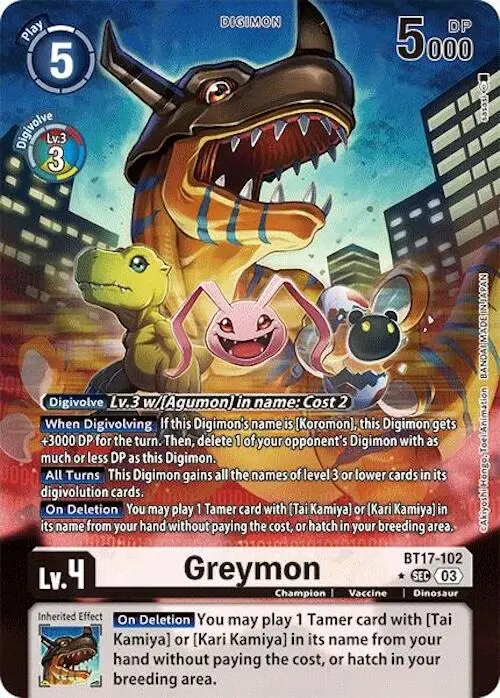 Greymon [Bt17-102] (Alternate Art) [Secret Crisis] 1