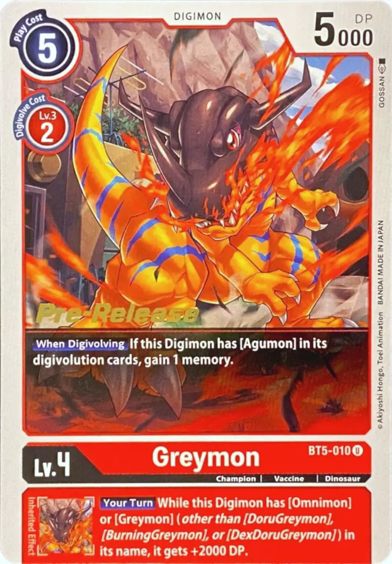Greymon [Bt5-010] [Battle Of Omni Pre-Release Promos] 1