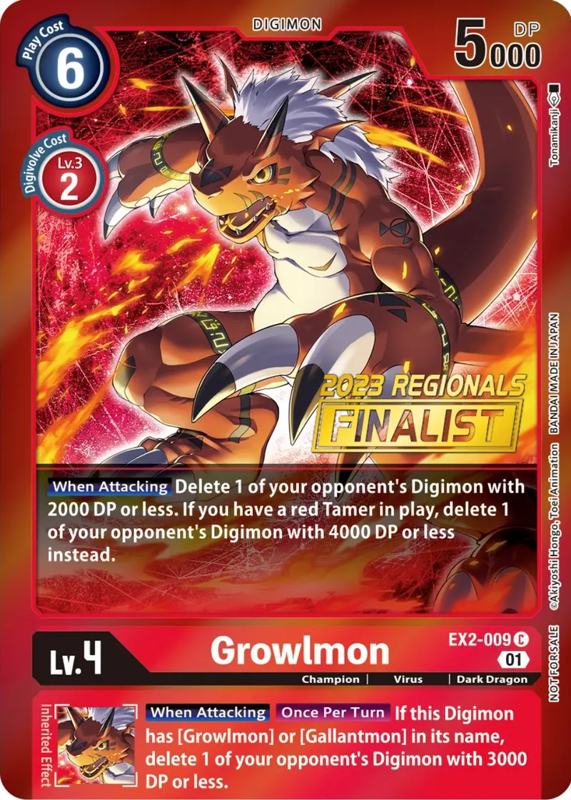 Growlmon [Ex2-009] (2023 Regionals Finalist) [Digital Hazard Promos] 1