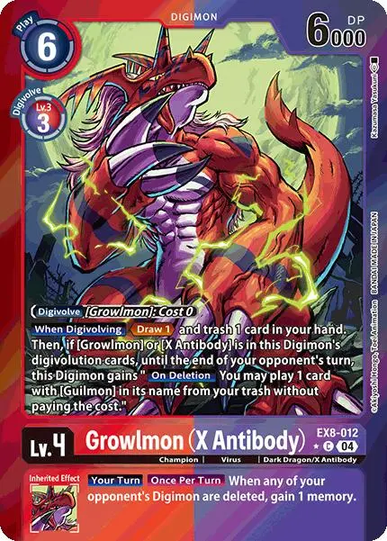 Growlmon (X Antibody) [Ex8-012] (Limited Foil) [Chain Of Liberation] 1