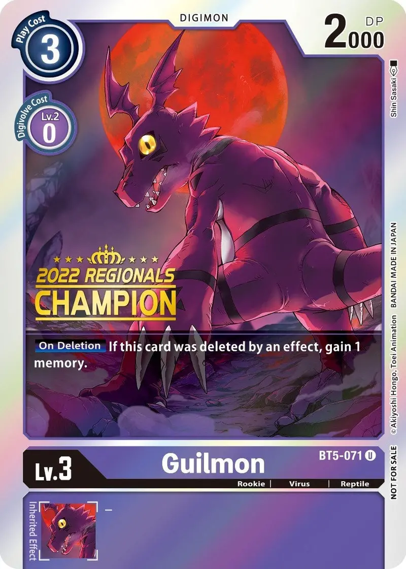 Guilmon [Bt5-071] (2022 Championship Offline Regional) (Online Champion) [Battle Of Omni Promos] 1