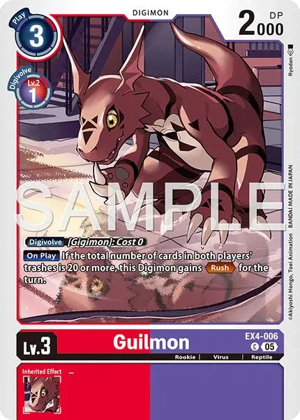 Guilmon [Ex4-006] (Foil Reprint) [Advanced Booster Digimon Generation] 1