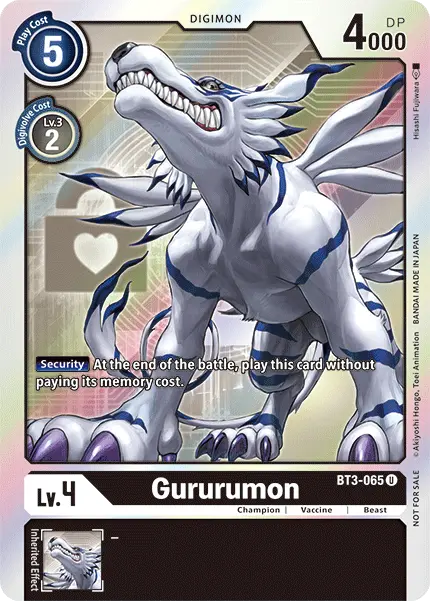 Gururumon [Bt3-065] (Buy-A-Box Promo) [Release Special Booster Ver.1.5 Promos] 1