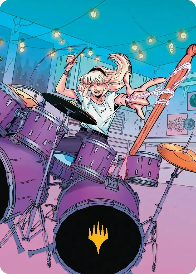 Gwen Stacy Art Card (Gold-Stamped Planeswalker Symbol) (34/54) [Marvel's Spider-Man Art Series] 1
