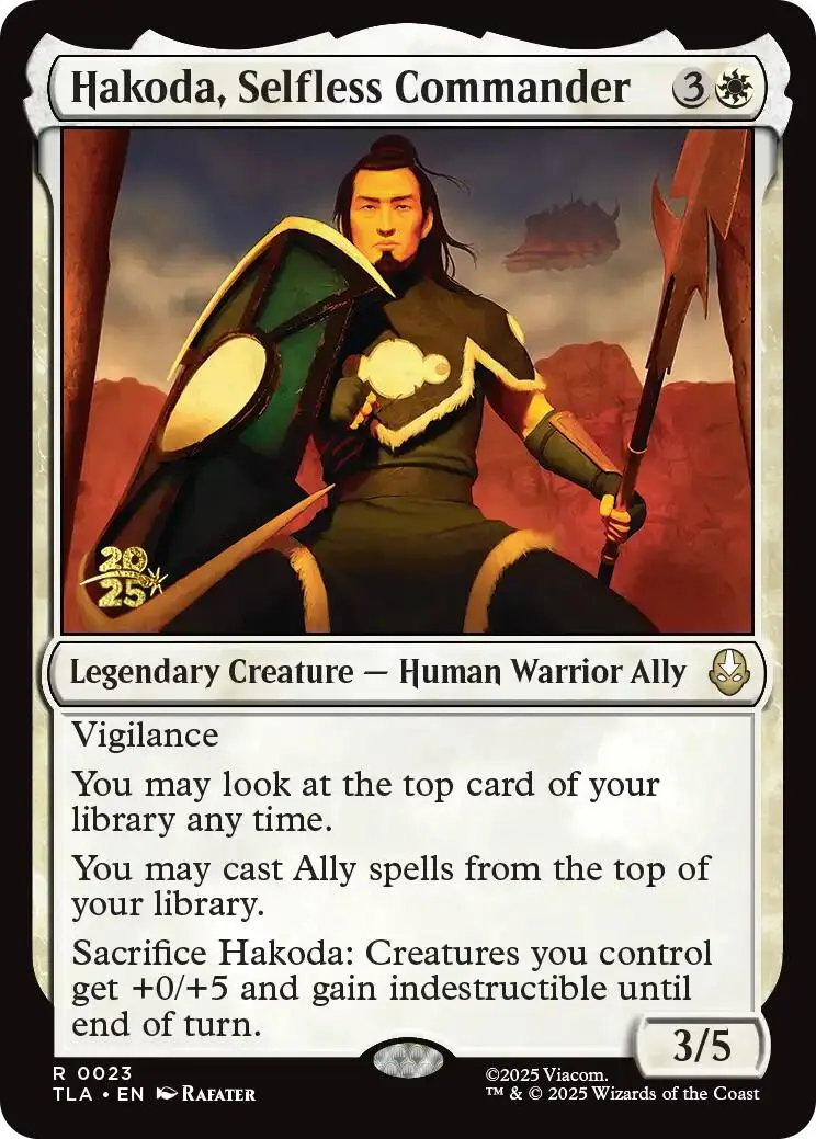 Hakoda, Selfless Commander [Avatar: The Last Airbender Prerelease Cards] 1