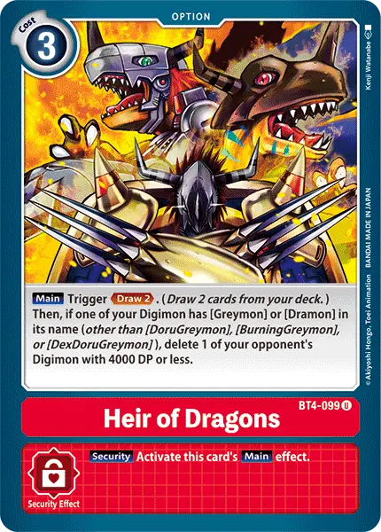 Heir Of Dragons [Bt4-099] [Great Legend] 1