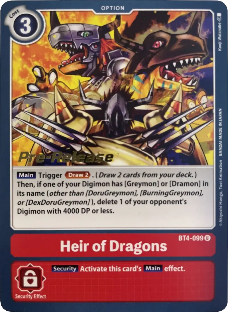 Heir Of Dragons [Bt4-099] [Great Legend Pre-Release Promos] 1