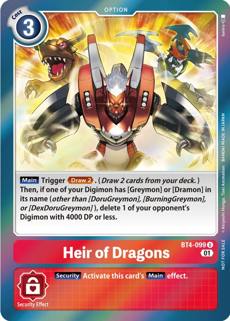Heir Of Dragons [Bt4-099] (St-11 Special Entry Pack) [Great Legend Promos] 1