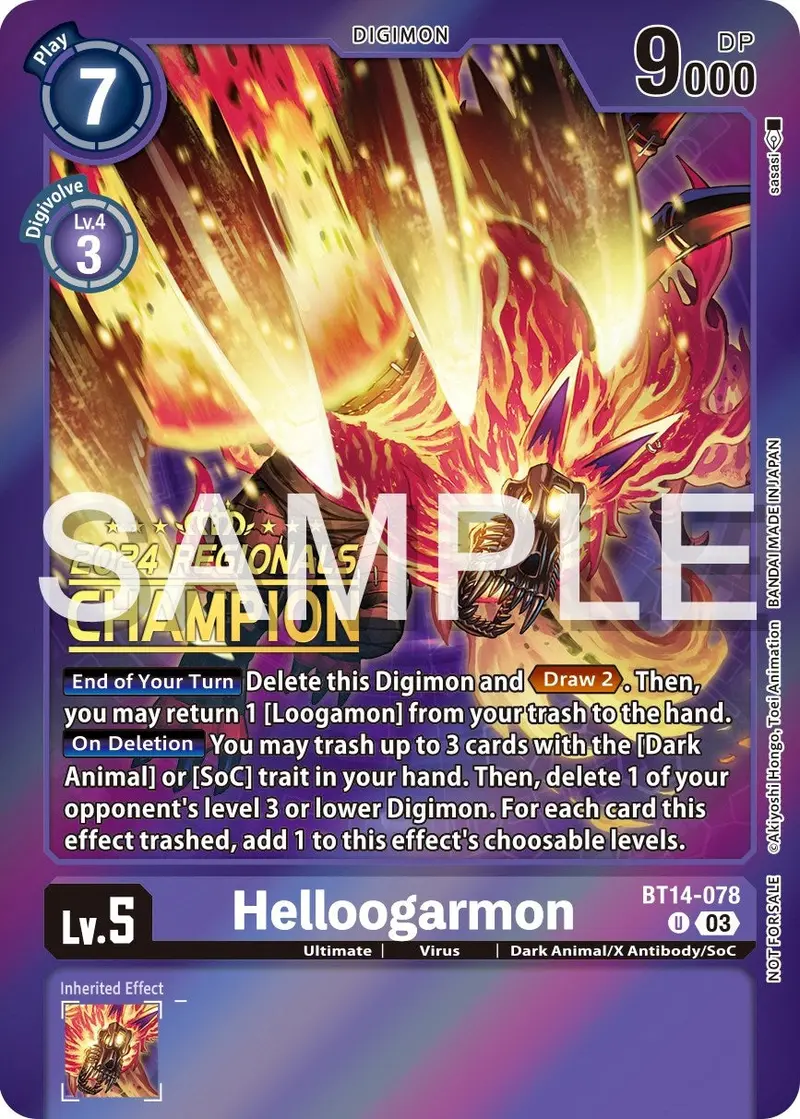 Helloogarmon [Bt14-078] (2024 Regionals Champion) [Blast Ace Promos] 1