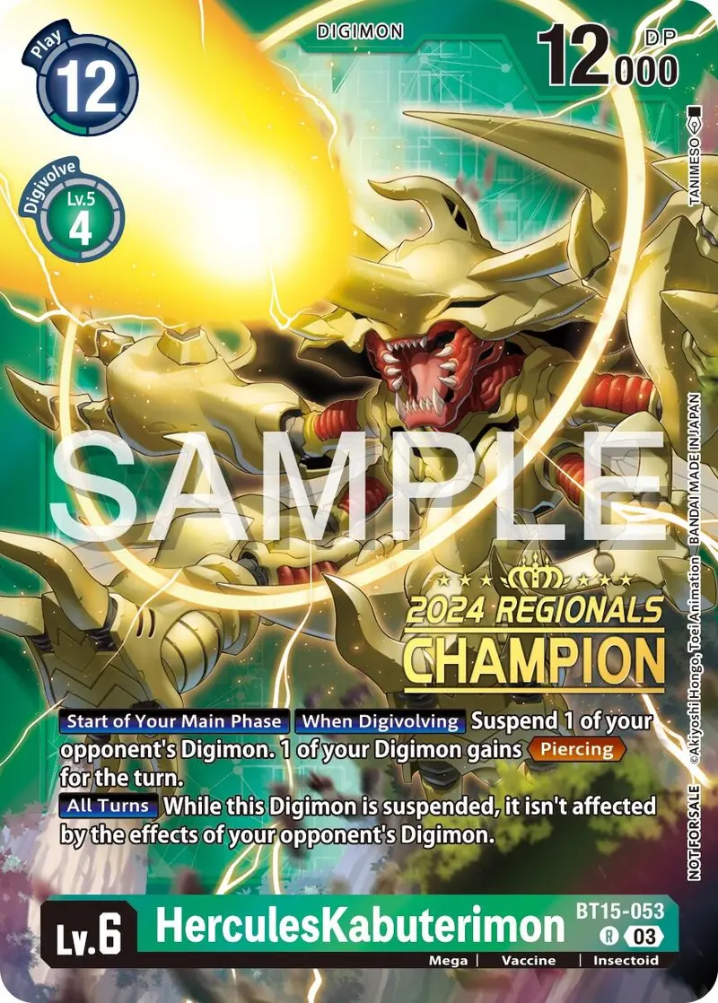 Herculeskabuterimon [Bt15-053] (2024 Regionals Champion) [Exceed Apocalypse] 1
