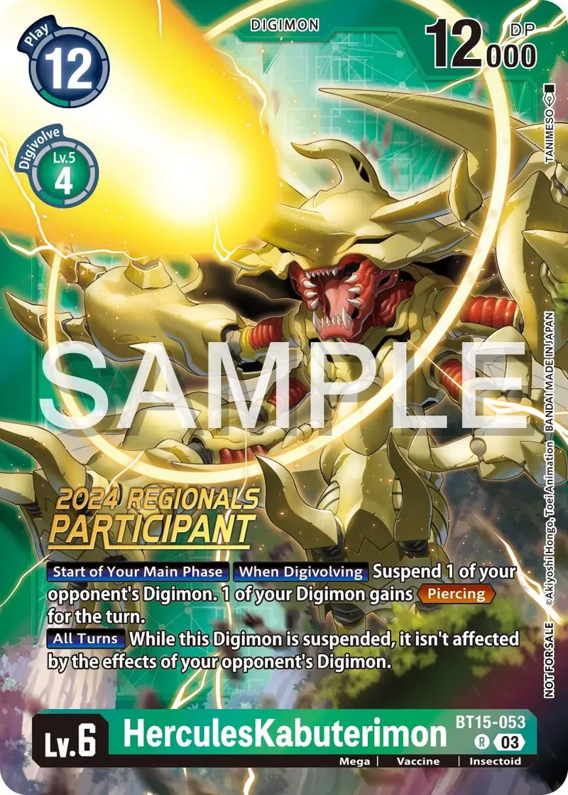 Herculeskabuterimon [Bt15-053] (2024 Regionals Participant) [Exceed Apocalypse] 1
