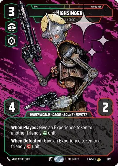 Highsinger - Deadly Droid (Prestige Foil) (826) (826) [A Lawless Time] 1