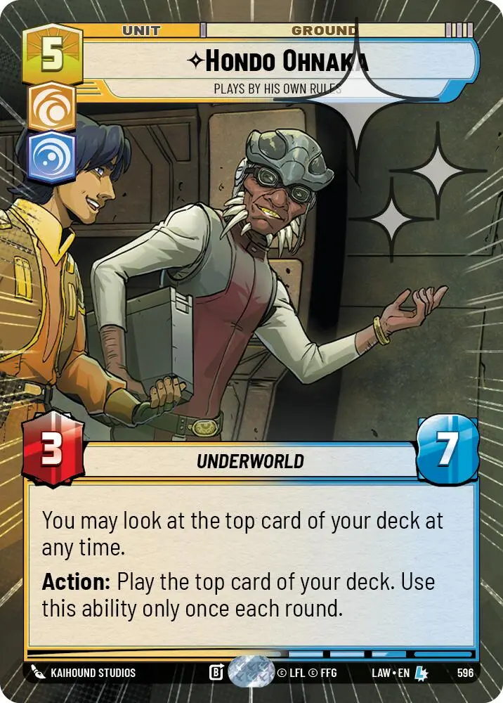 Hondo Ohnaka - Plays By His Own Rules (596) (Hyperspace Foil) (596) [A Lawless Time] 1
