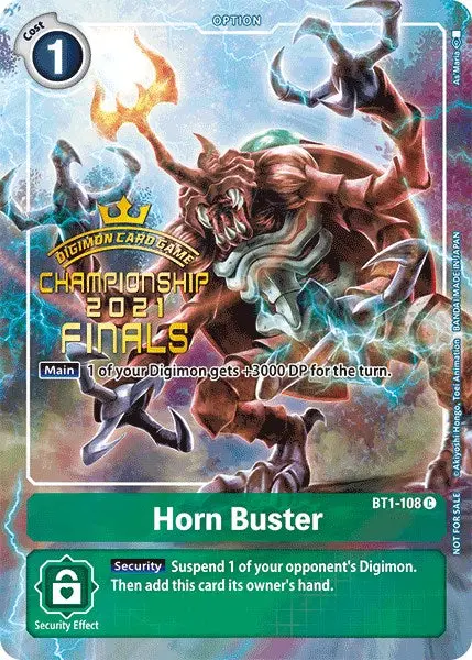 Horn Buster [Bt1-108] (2021 Championship Finals Tamer's Evolution Pack) [Release Special Booster Promos] 1