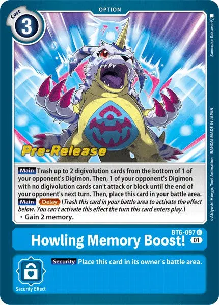 Howling Memory Boost! [Bt6-097] [Double Diamond Pre-Release Cards] 1