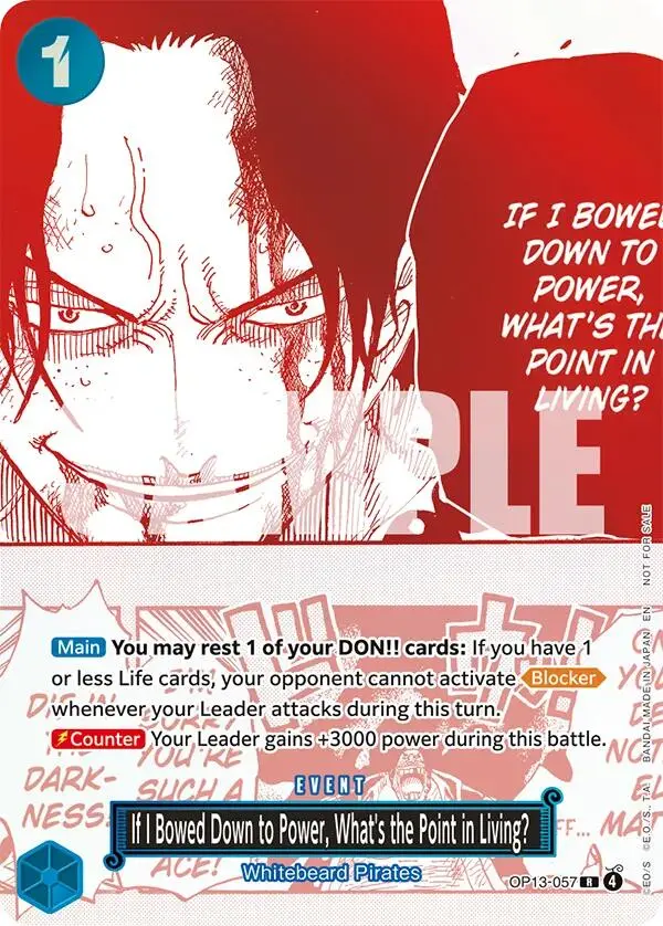 If I Bowed Down To Power, What's The Point In Living? (3Rd Anniversary Treasure Campaign Pack) [One Piece Promotion Cards] 1