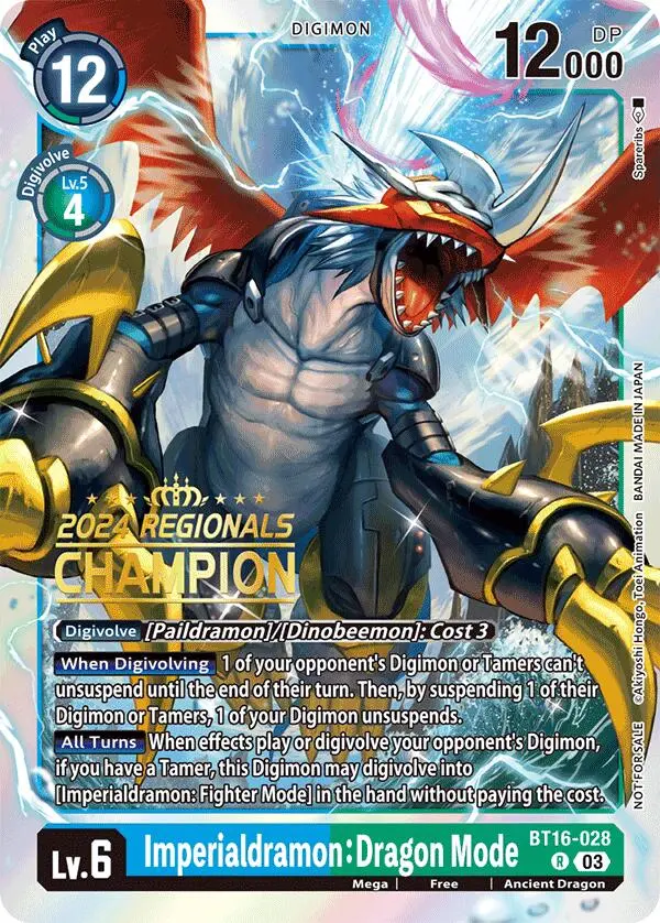 Imperialdramon: Dragon Mode [Bt16-028] (2024 Regionals Champion) [Beginning Observer] 1