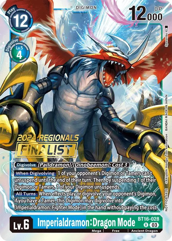 Imperialdramon: Dragon Mode [Bt16-028] (2024 Regionals Finalist) [Beginning Observer] 1