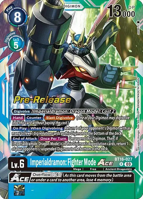 Imperialdramon: Fighter Mode Ace [Bt16-027] [Beginning Observer Pre-Release Promos] 1