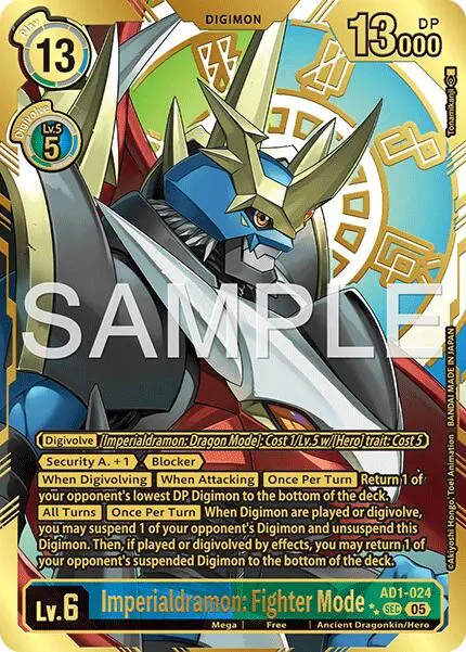 Imperialdramon: Fighter Mode [Ad1-024] (Rare Pull) [Advanced Booster Digimon Generation] 1