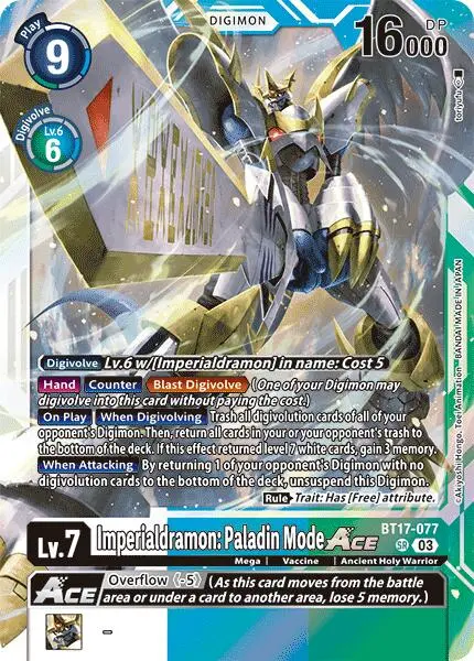 Imperialdramon: Paladin Mode Ace [Bt17-077] [Secret Crisis] 1