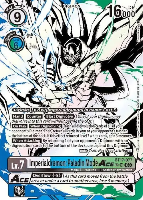 Imperialdramon: Paladin Mode Ace [Bt17-077] (Textured) [Secret Crisis] 1