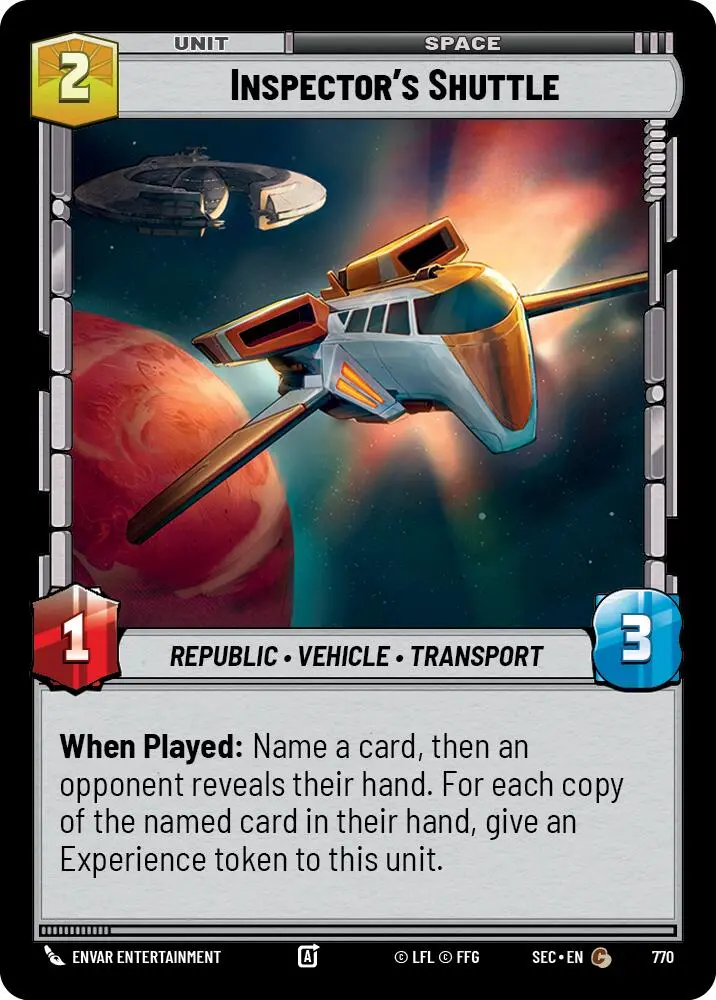 Inspector's Shuttle (770) (Foil) (770) [Secrets Of Power] 1