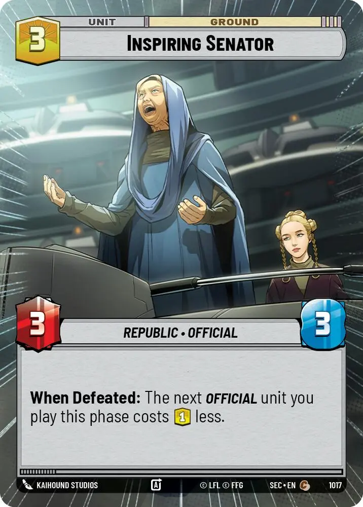 Inspiring Senator (1017) (Hyperspace Foil) (1017) [Secrets Of Power] 1