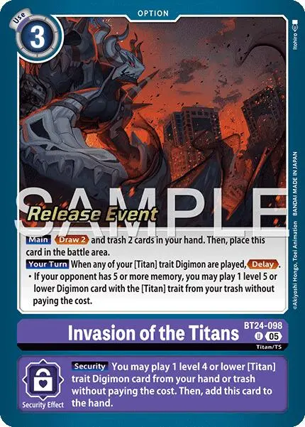 Invasion Of The Titans [Bt24-098] [Time Stranger Release Events Cards] 1