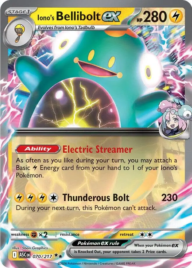 Iono's Bellibolt Ex (070/217) [Mega Evolution: Ascended Heroes] 1