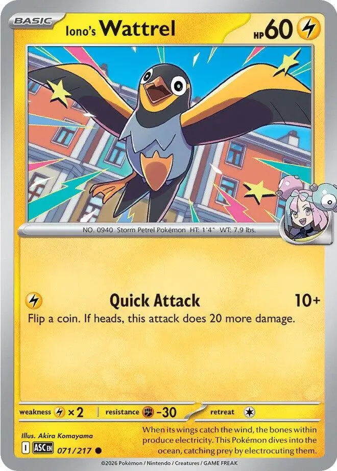 Iono's Wattrel (071/217) [Mega Evolution: Ascended Heroes] 1