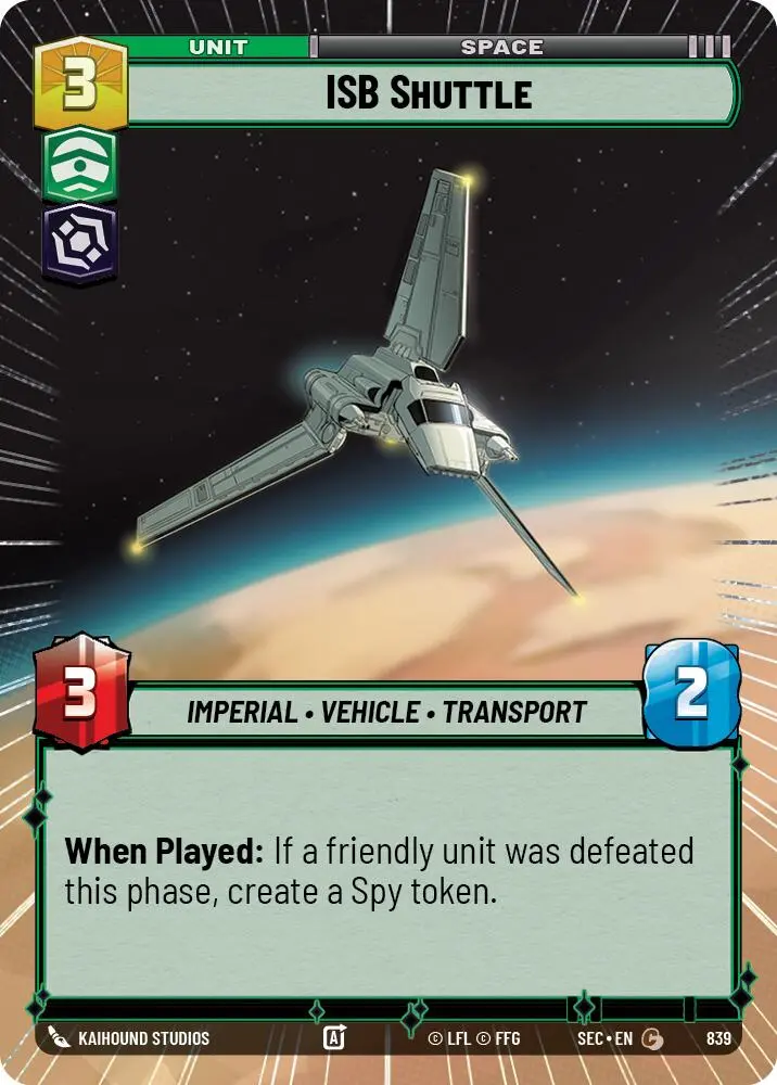 Isb Shuttle (839) (Hyperspace Foil) (839) [Secrets Of Power] 1