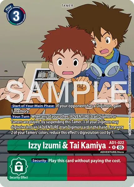 Izzy Izumi & Tai Kamiya [Ad1-022] (Alternate Art) [Advanced Booster Digimon Generation] 1