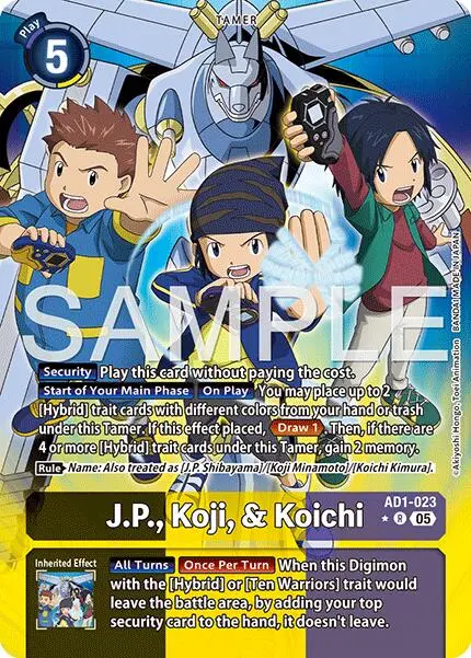 J.P., Koji, & Koichi [Ad1-023] (Alternate Art) [Advanced Booster Digimon Generation] 1