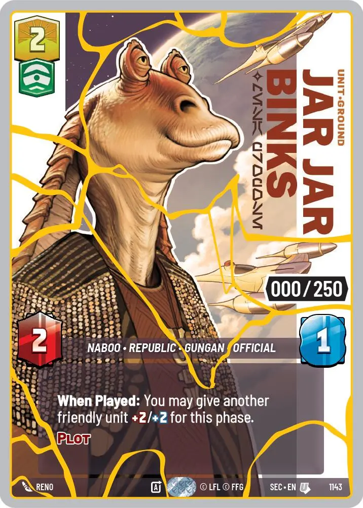 Jar Jar Binks - Mesa Propose (1143) (Serialized) (Gold) (1143) [Secrets Of Power] 1