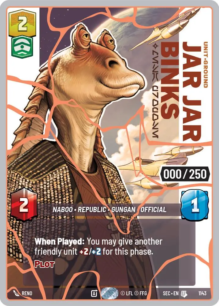 Jar Jar Binks - Mesa Propose (1143) (Serialized) (Rose Gold) (1143) [Secrets Of Power] 1
